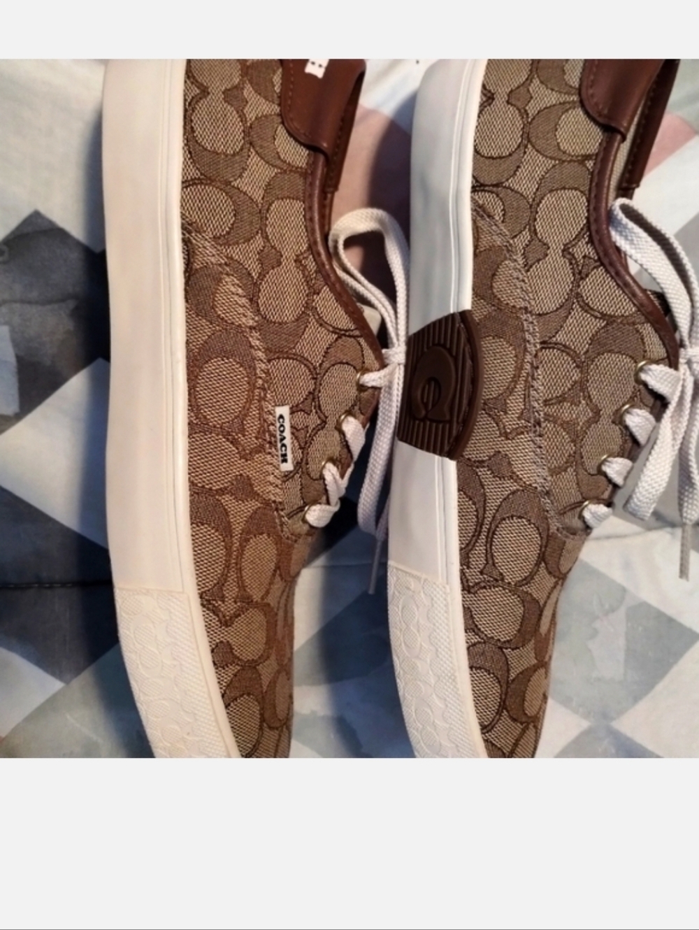Coach Brown Signature Canvas Low-Top Sneakers - Picture 2 of 5